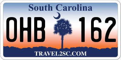 SC license plate OHB162