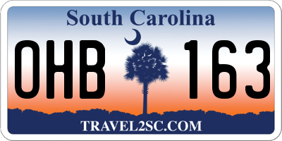 SC license plate OHB163