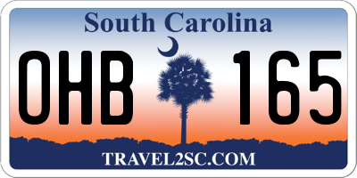 SC license plate OHB165