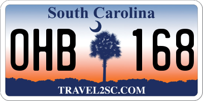 SC license plate OHB168