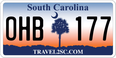 SC license plate OHB177