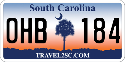 SC license plate OHB184