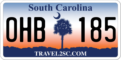 SC license plate OHB185