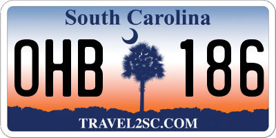 SC license plate OHB186