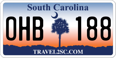 SC license plate OHB188