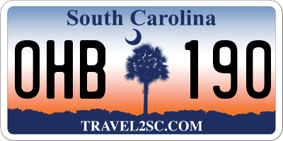 SC license plate OHB190