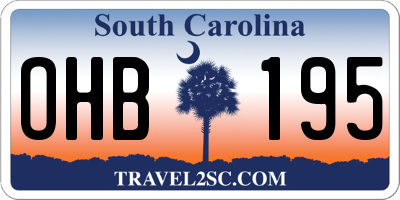 SC license plate OHB195