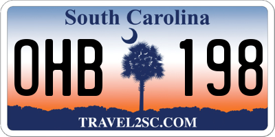 SC license plate OHB198