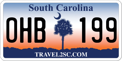 SC license plate OHB199