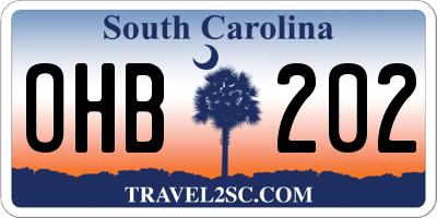 SC license plate OHB202
