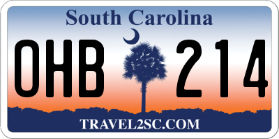 SC license plate OHB214