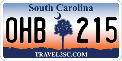 SC license plate OHB215