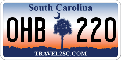 SC license plate OHB220