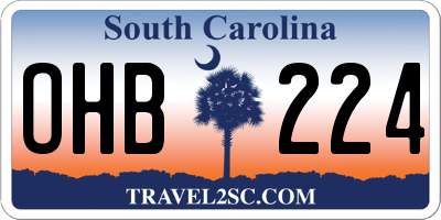 SC license plate OHB224