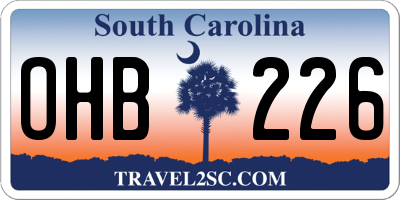 SC license plate OHB226