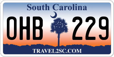 SC license plate OHB229