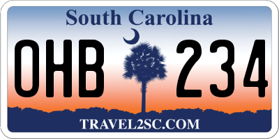 SC license plate OHB234