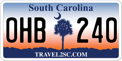 SC license plate OHB240