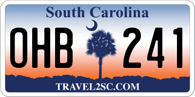 SC license plate OHB241