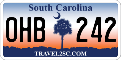 SC license plate OHB242