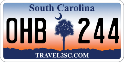 SC license plate OHB244