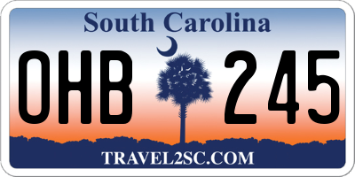 SC license plate OHB245