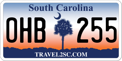 SC license plate OHB255