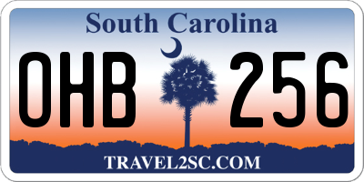 SC license plate OHB256