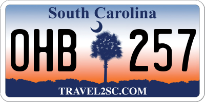 SC license plate OHB257