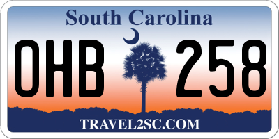 SC license plate OHB258