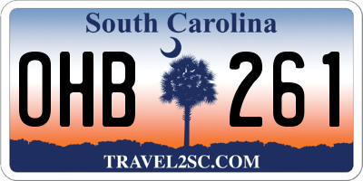 SC license plate OHB261