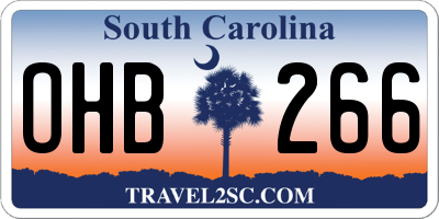 SC license plate OHB266