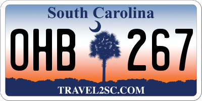 SC license plate OHB267