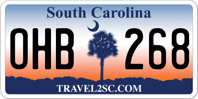 SC license plate OHB268