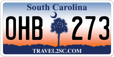 SC license plate OHB273