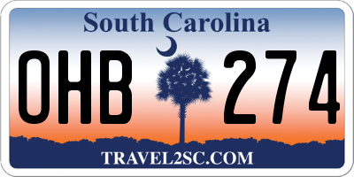 SC license plate OHB274
