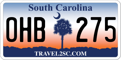 SC license plate OHB275