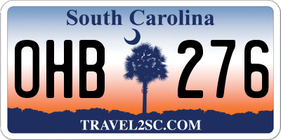 SC license plate OHB276