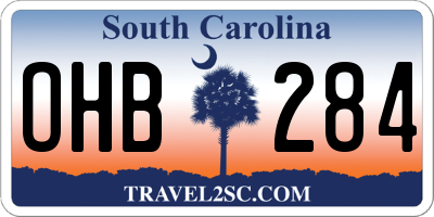 SC license plate OHB284