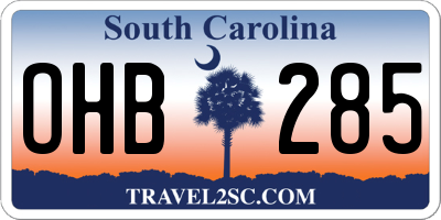 SC license plate OHB285