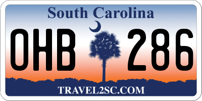SC license plate OHB286
