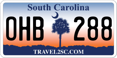 SC license plate OHB288