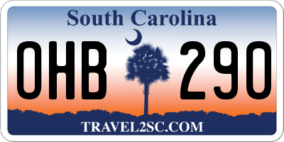 SC license plate OHB290