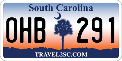 SC license plate OHB291