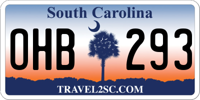 SC license plate OHB293