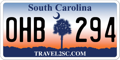 SC license plate OHB294