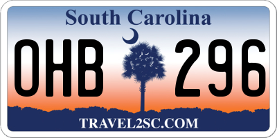 SC license plate OHB296