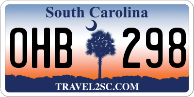 SC license plate OHB298