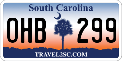 SC license plate OHB299
