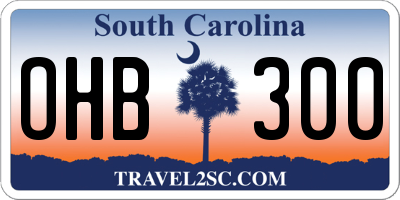 SC license plate OHB300